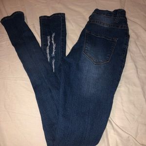 FashionNova Dark Wash with Rips Jeans